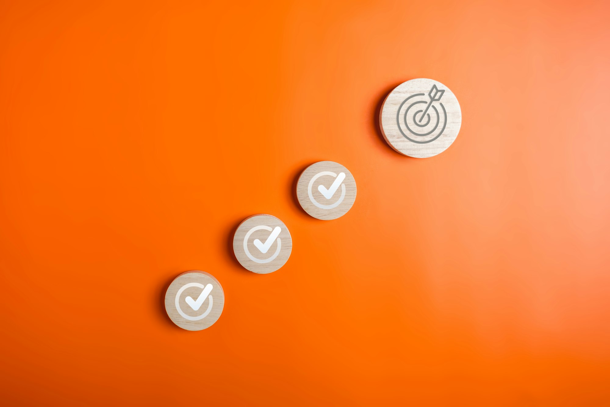 Target goal and checklist icons, Business growth process