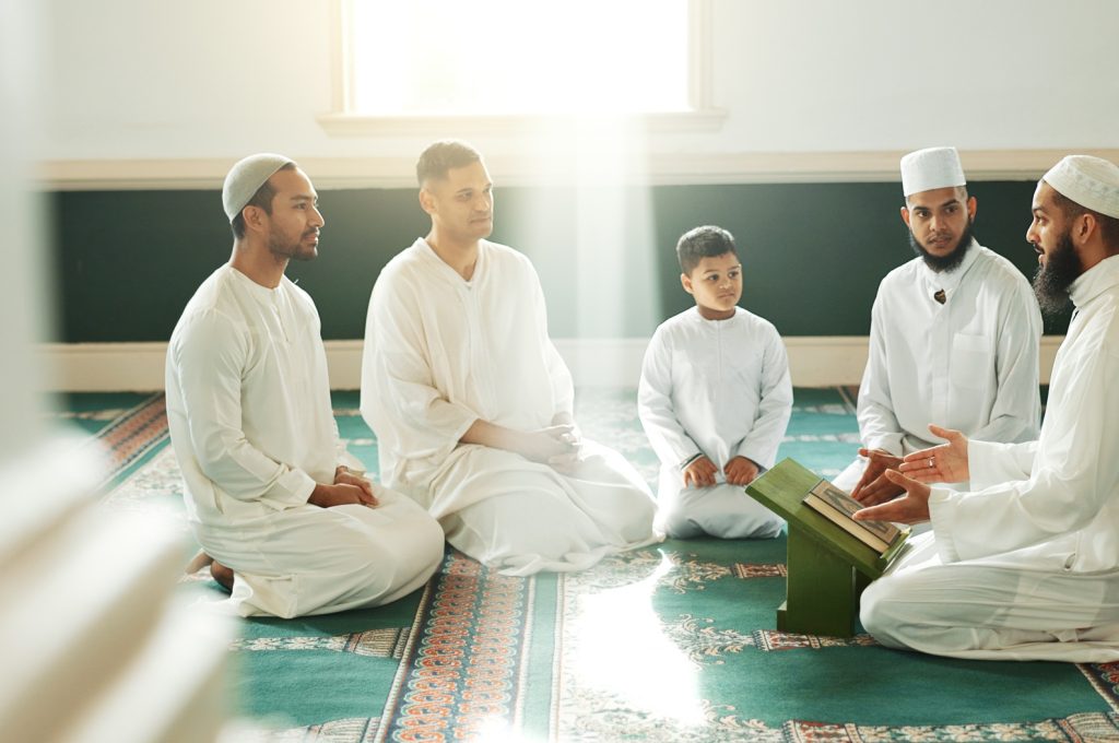 muslim-religion-and-people-in-mosque-for-praying-religious-education-and-worship-or-prayer-islam