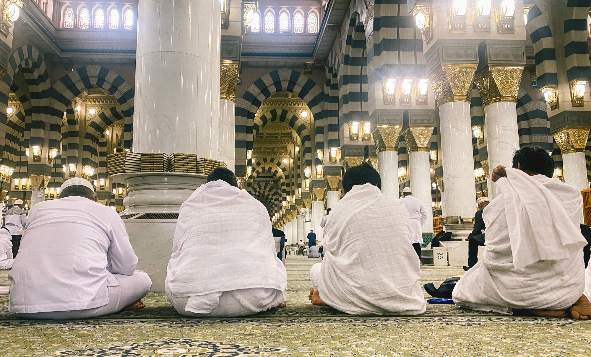 Muslim Praying in Nabawi Mosque